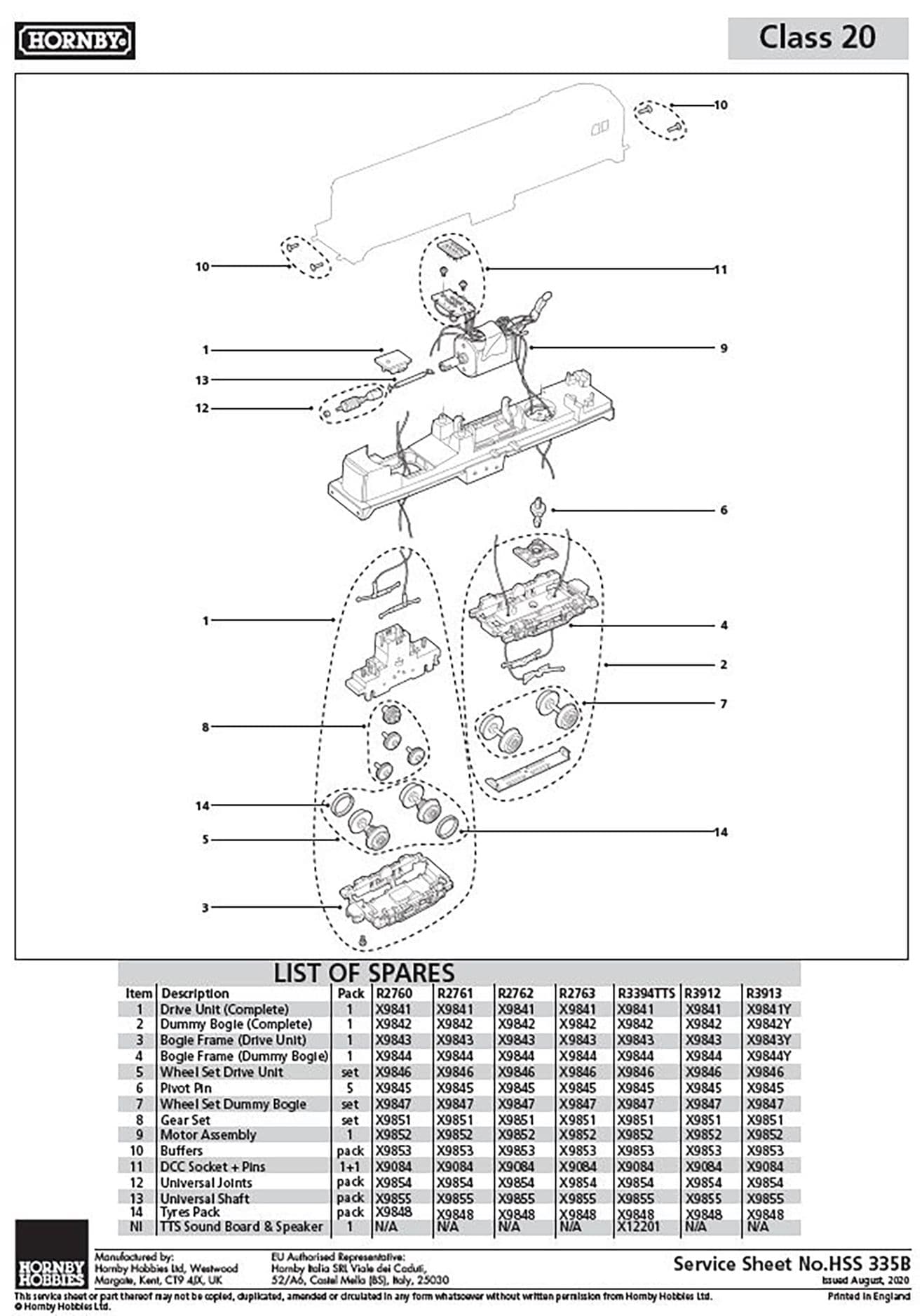 Traction tyres pack, Tyres for Class 20 10 pack