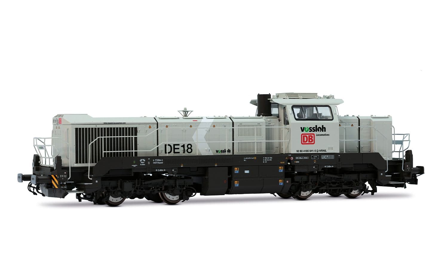 DB/NorthRail, Diesellokomotive Vossloh DE 18 in grauer Lackierung, Ep. VI, mit DCC-Sounddecoder