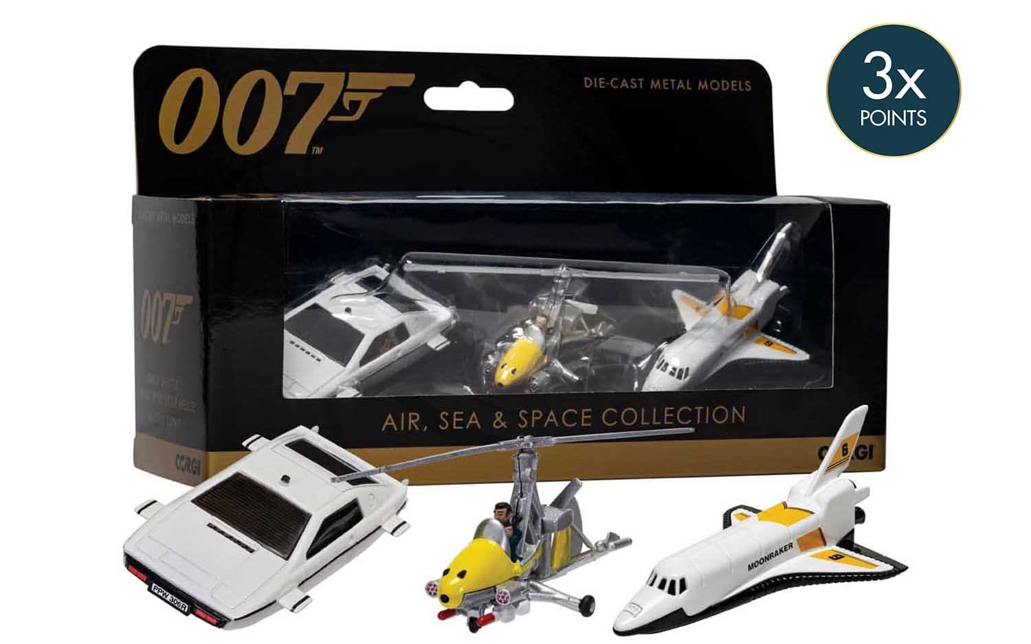 James Bond Air, Sea &amp; Space Collection Triple Pack (Space Shuttle, Gyrocopter, Lotus Esprit)
