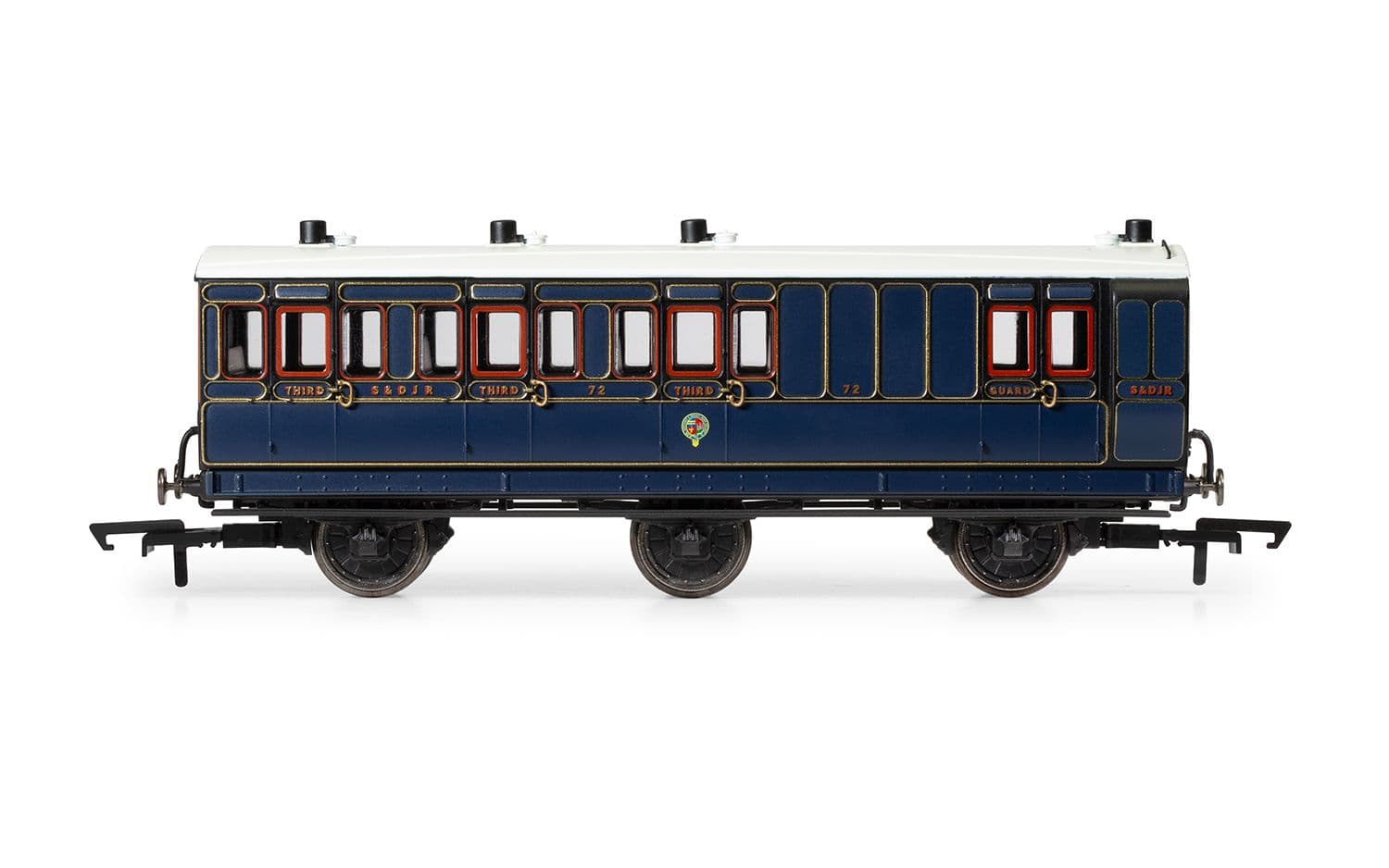 S&amp;DJR, 6 Wheel Coach, 3rd Class, 72 - Era 2