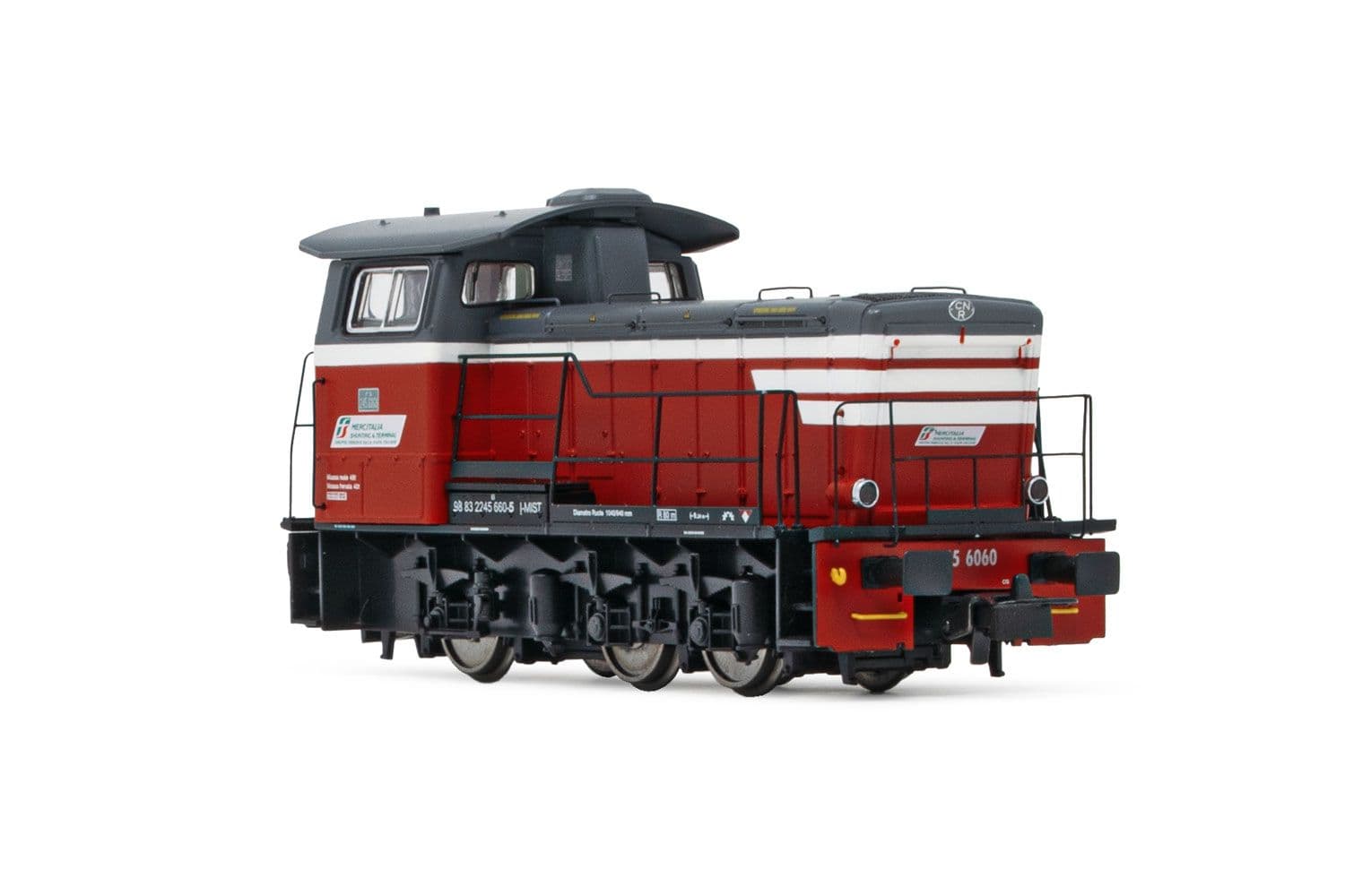 Mercitalia S&amp;T, diesel shunting locomotive class 245, red/dark grey livery with white stripes, ep. VI, with DCC sound decoder
