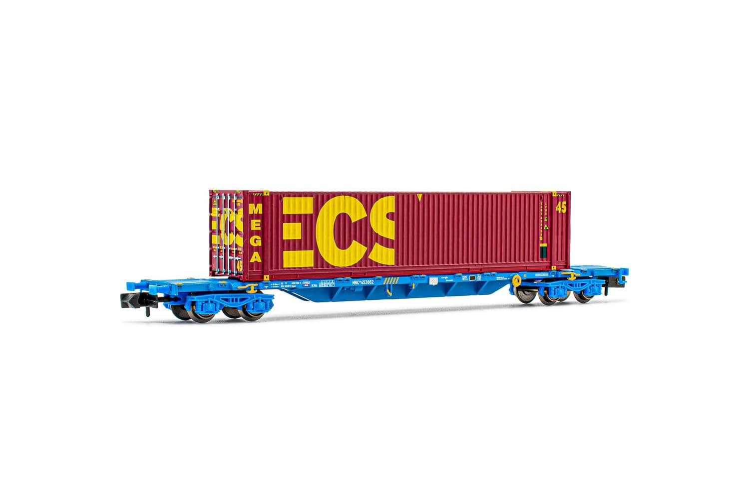 RENFE, Containertragwagen, beladen mit einem 45’ Container “ECS BULK”, Ep. VI