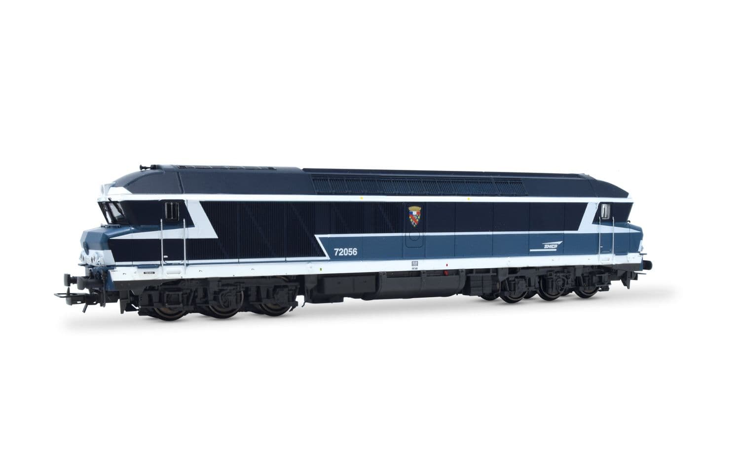 SNCF, 6-axle diesel-electric locomotive CC 72056 "La Bourboule", blue livery with "Casquette" logo,ep. V