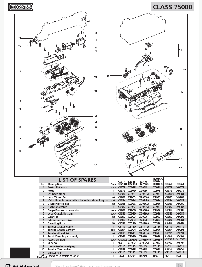 Coupling Rods, Standard Class 4 75000 Coupling Rod Set