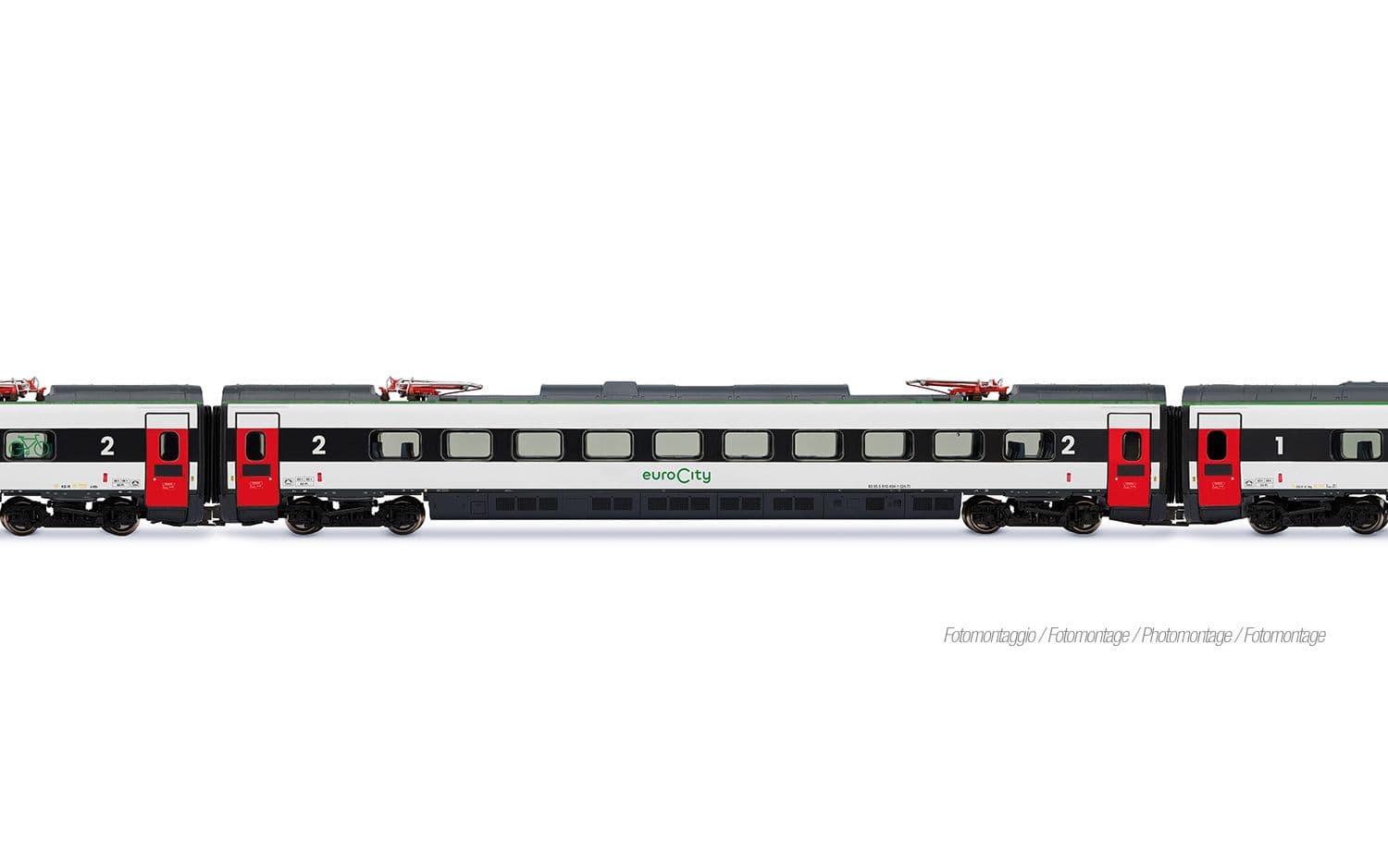 FS Trenitalia, 4-tlg. Grundset des Hochgeschwindigkeitszug ETR 610 in neuer EuroCity-Farbgebung