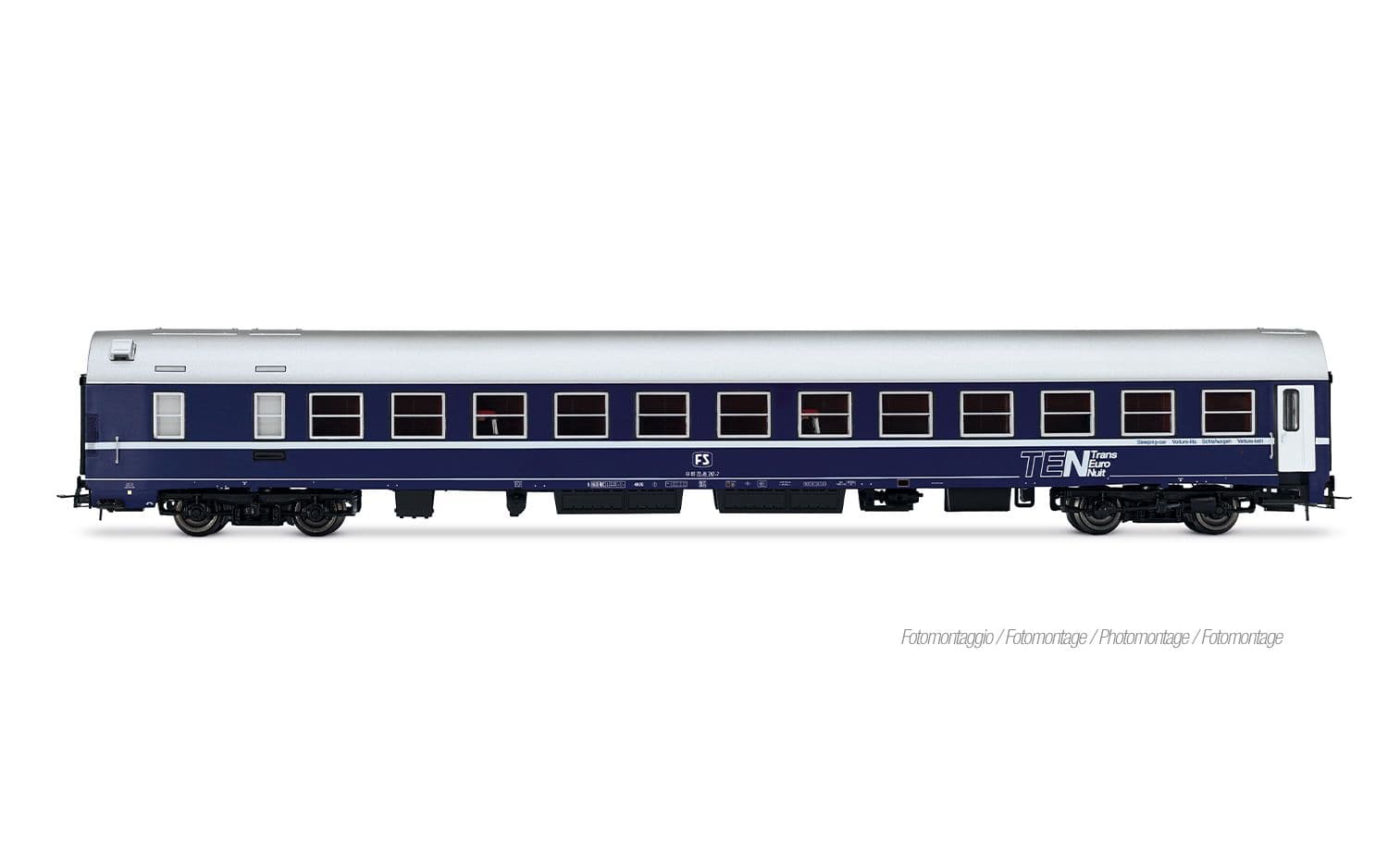 FS, 3-unit pack of Exp 234/235 Remus Roma – Wien, UIC-X '68 couchettes + UIC-X '68 2nd class grey + WLABm MU '73 TEN