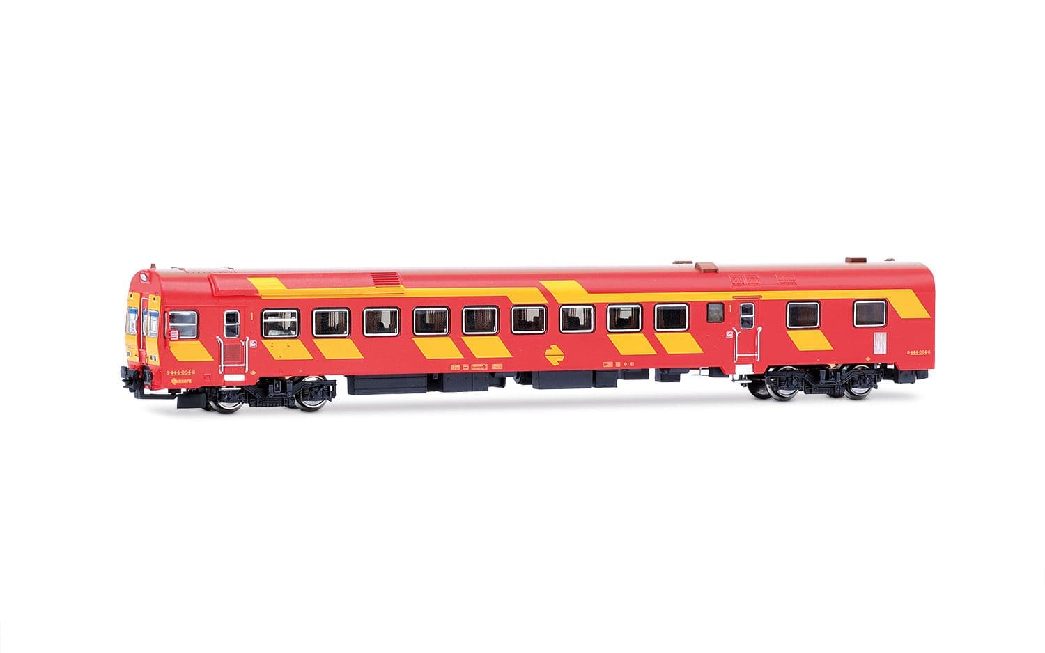 RENFE, 3-unit EMU class 444, unit 444-004 in original red and yellow livery, ep. IV, with sound decoder