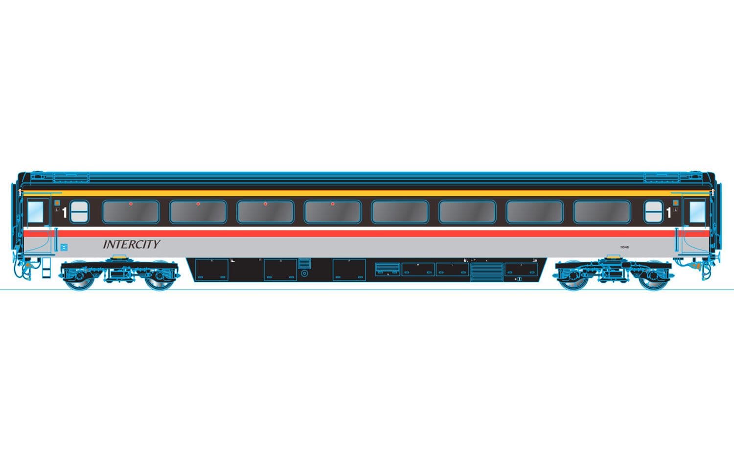 Mk3a Coach FO BR Intercity Swallow 11046
