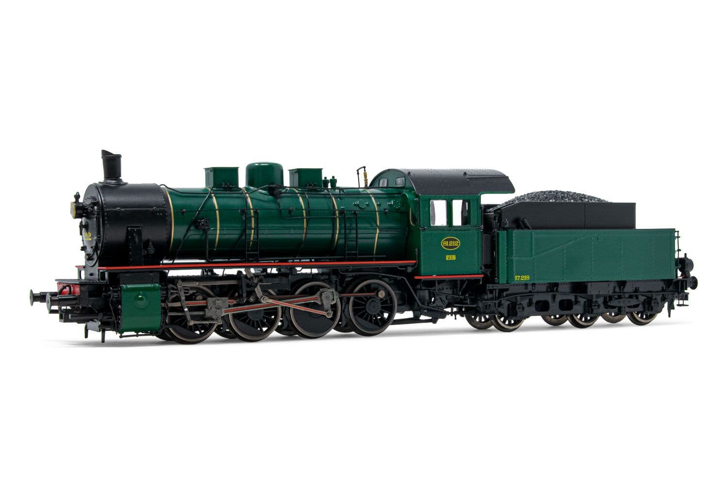 SNCB/NMBS, locomotive à vapeur classe 81, chaudière avec 3 coupoles symétriques, livrée vert foncé, ép. III, avec décodeur sonore