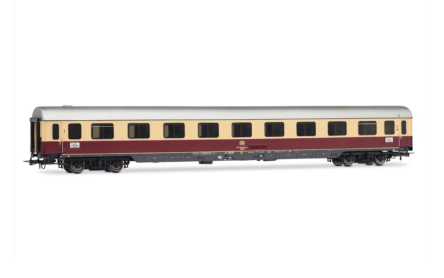 DB, 3-tlg. Set Reisezugwagen „TEE Bavaria" in rot/beiger Lackierung, bestehend aus 1 x Apmz, 1 x Avmz, 1 x ARDm, Ep. IV