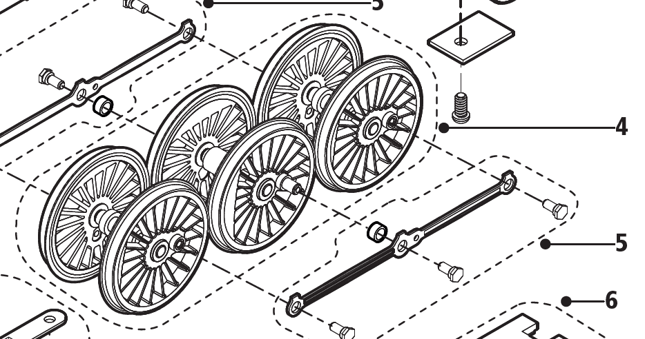 Loco wheel set, RailRoad Class A1 Locomotive Wheel Set (R3086)