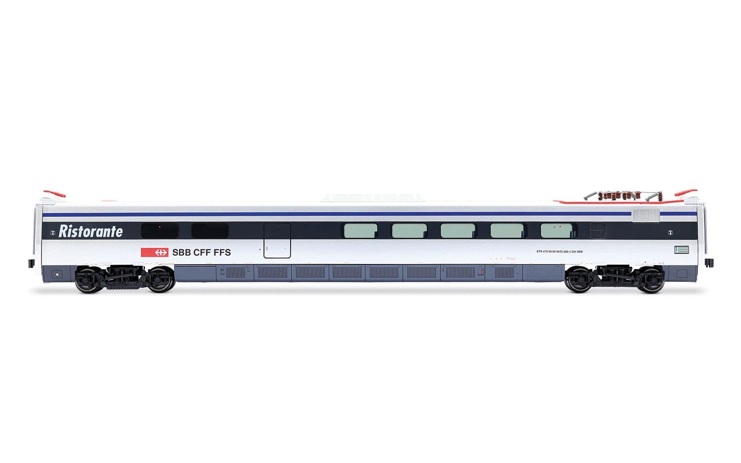 SBB, 5-tlg. Set Zwischenwagen für Hochgeschwindigkeitszug mit Neigetechnik der Reihe ETR 470, Ep. V