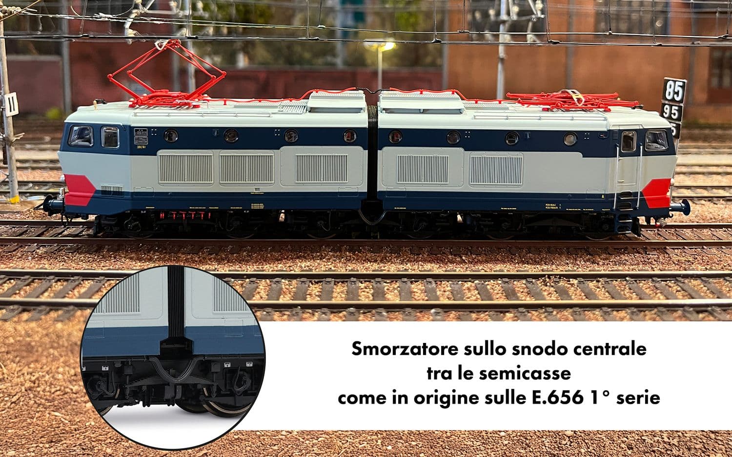FS, locomotiva elettrica E.656 023 1a serie, stato di origine, 50° anniversario della consegna della 1° unità (1975), ep. IV, con decoder sonoro BLE