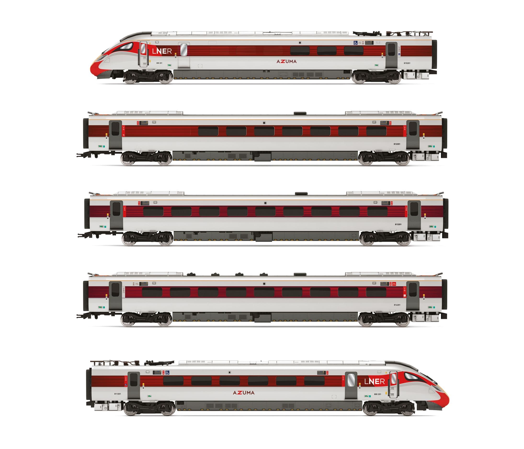 LNER, Hitachi IEP Bi-Mode Class 800/1, 'Azuma' Five Car Train Pack - Era 11