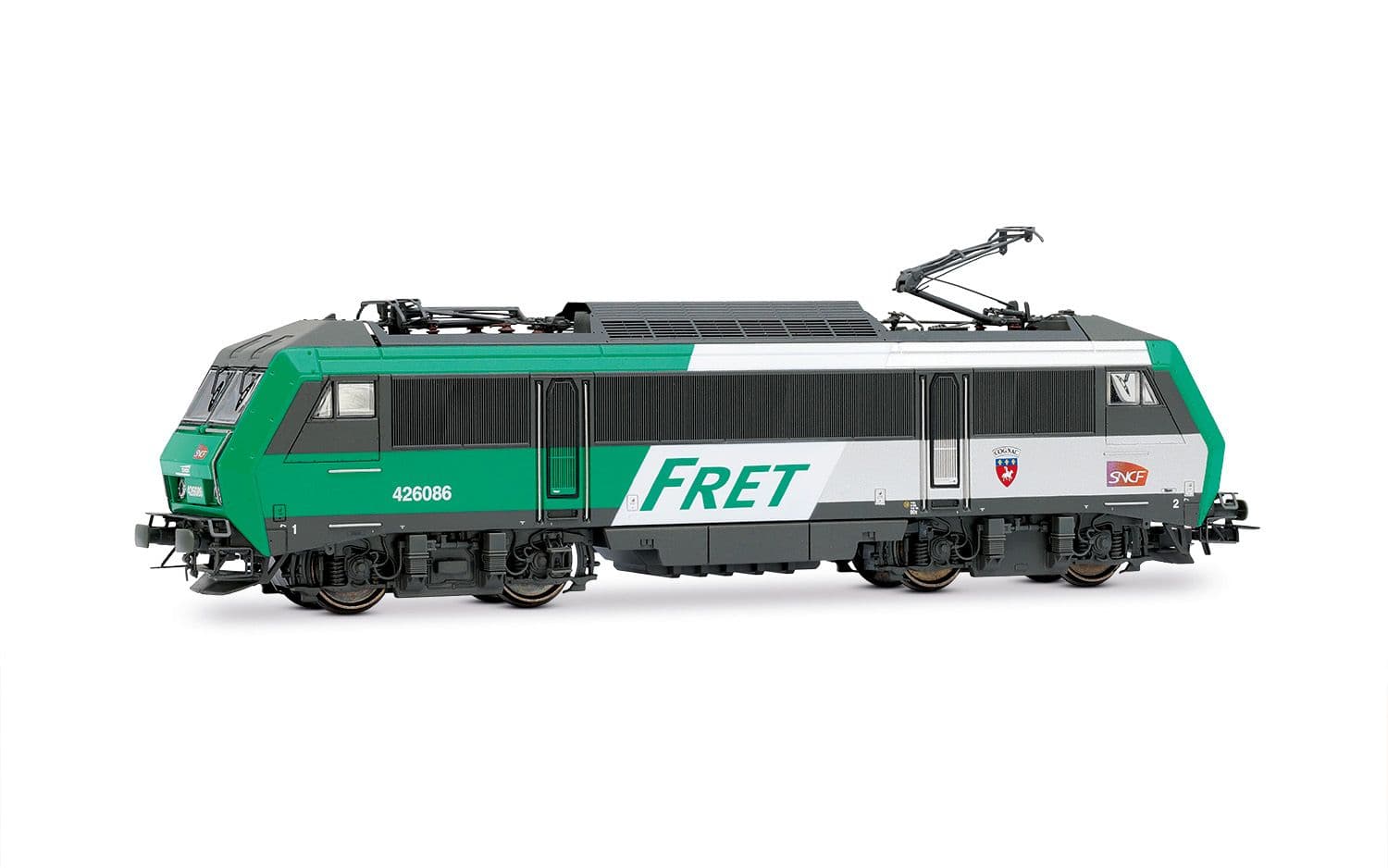 SNCF, locomotive électrique bicourant BB 426086, livrée « FRET » avec logo Carmillon, (Blason Cognac), ép. VI, avec décodeur sonore