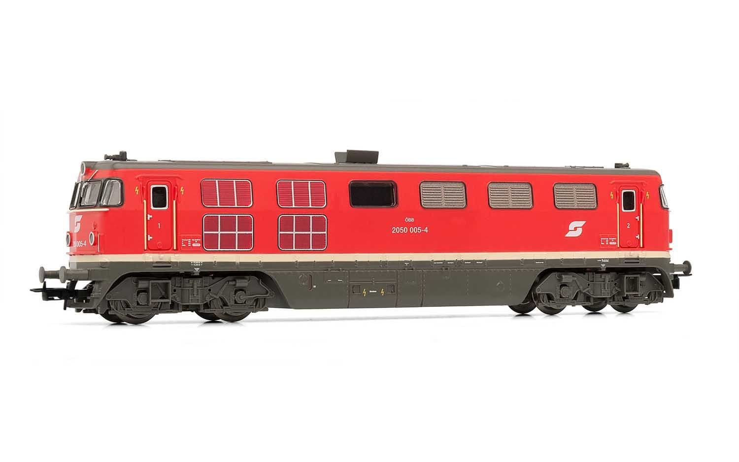 ÖBB, diesel locomotive class 2050, traffic red livery, period IV-V