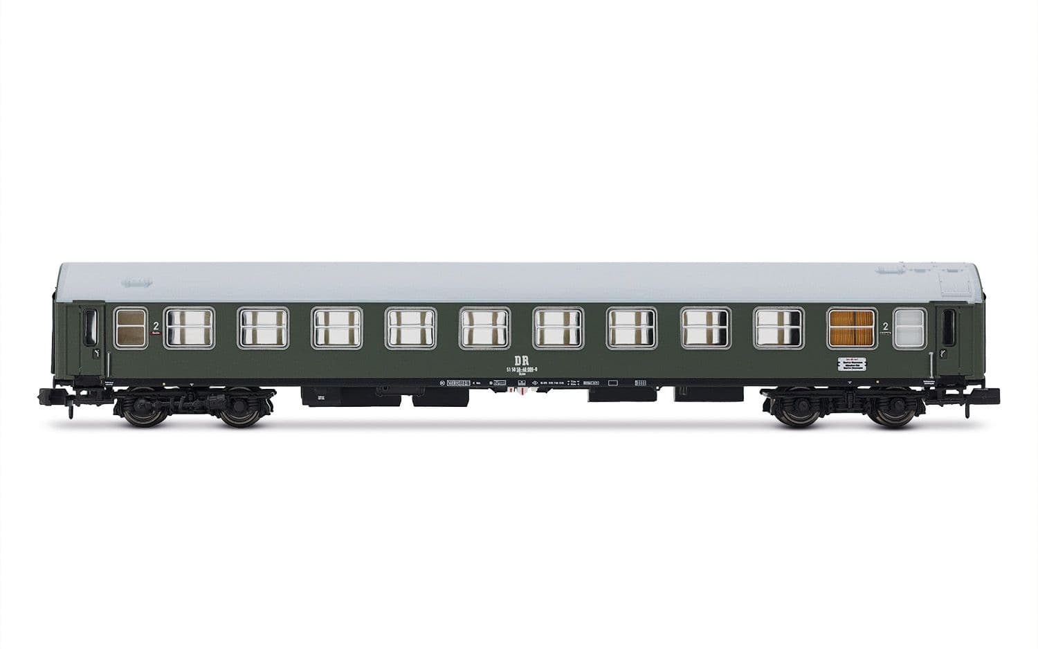 DR, 3-tlg. Set OSShD Typ B Reisezugwagen „Spree-Alpen-Express" in grün/roter Lackierung, bestehend aus 1 x Bc und 2 x WLAB, Ep. IV