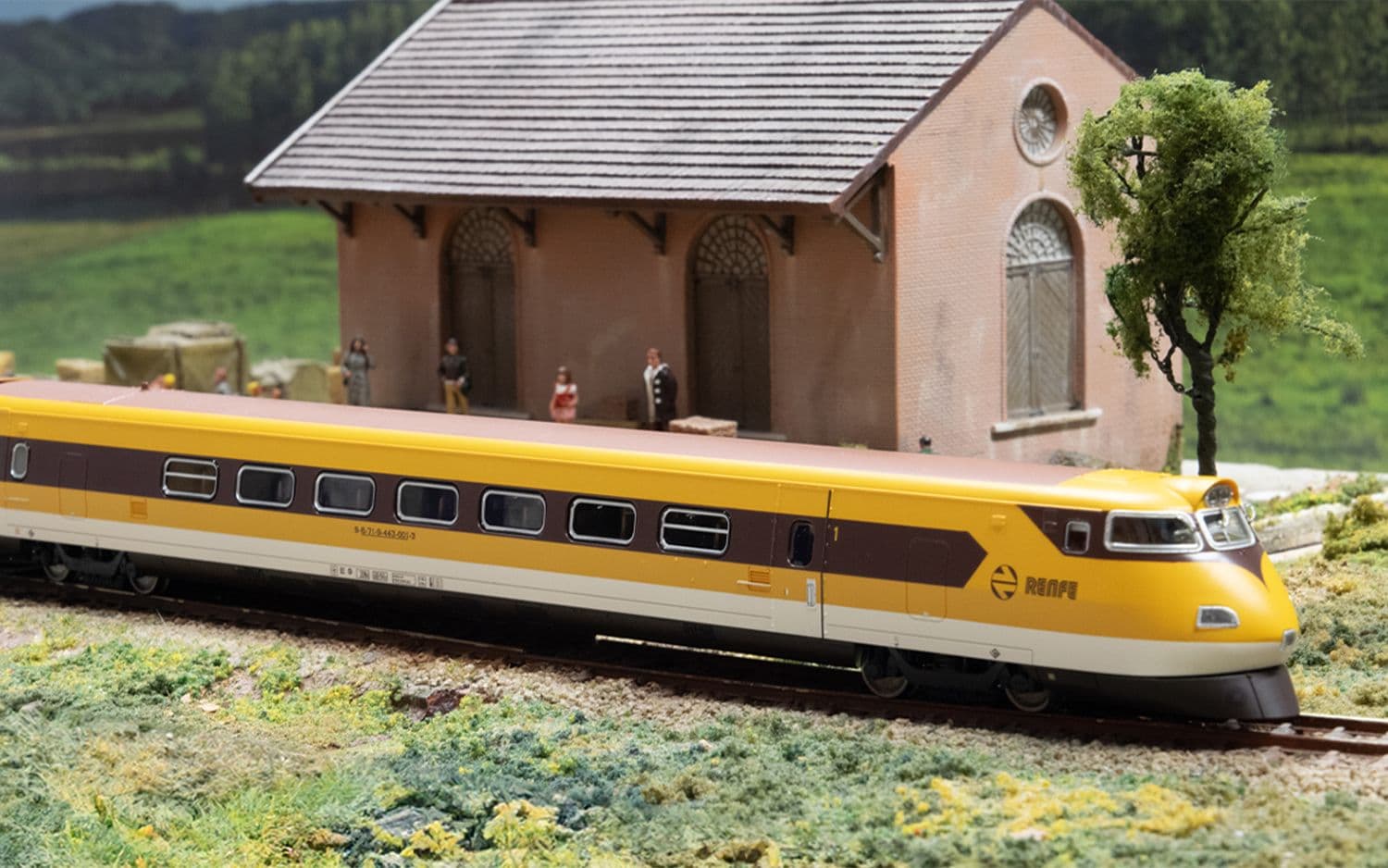 RENFE, tilting high-speed EMU class 443, with brown roof and modern logo, ep. IVb, with DCC sound decoder