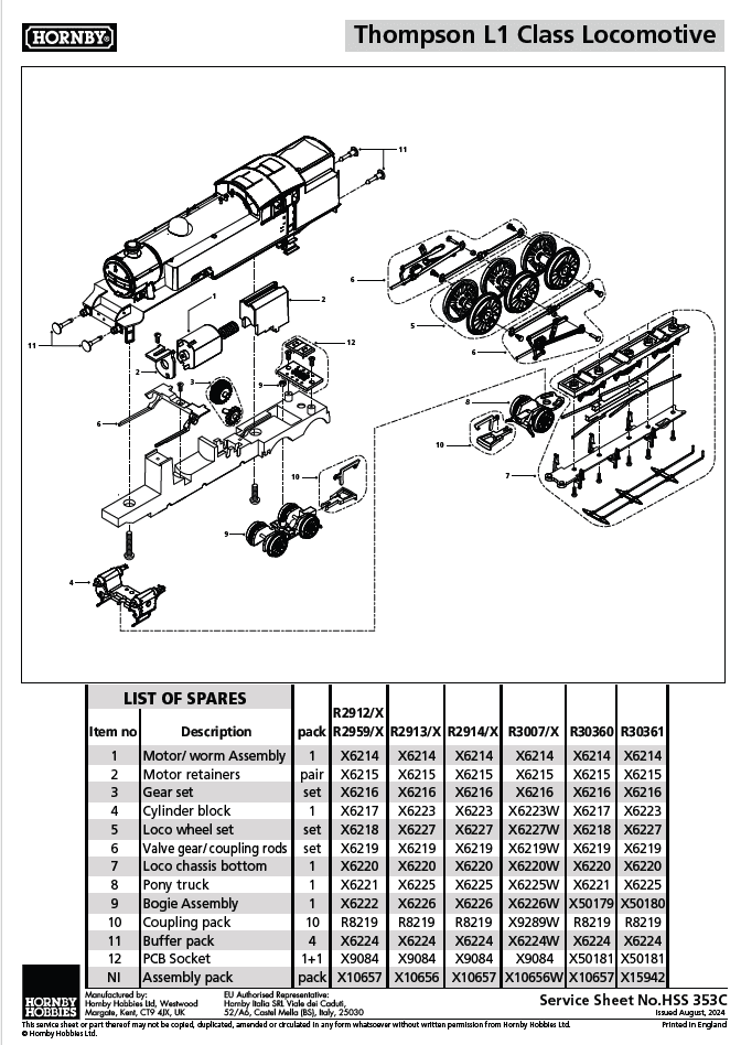 Loco chassis, Thompson L1 Locomotive Chassis Bottom