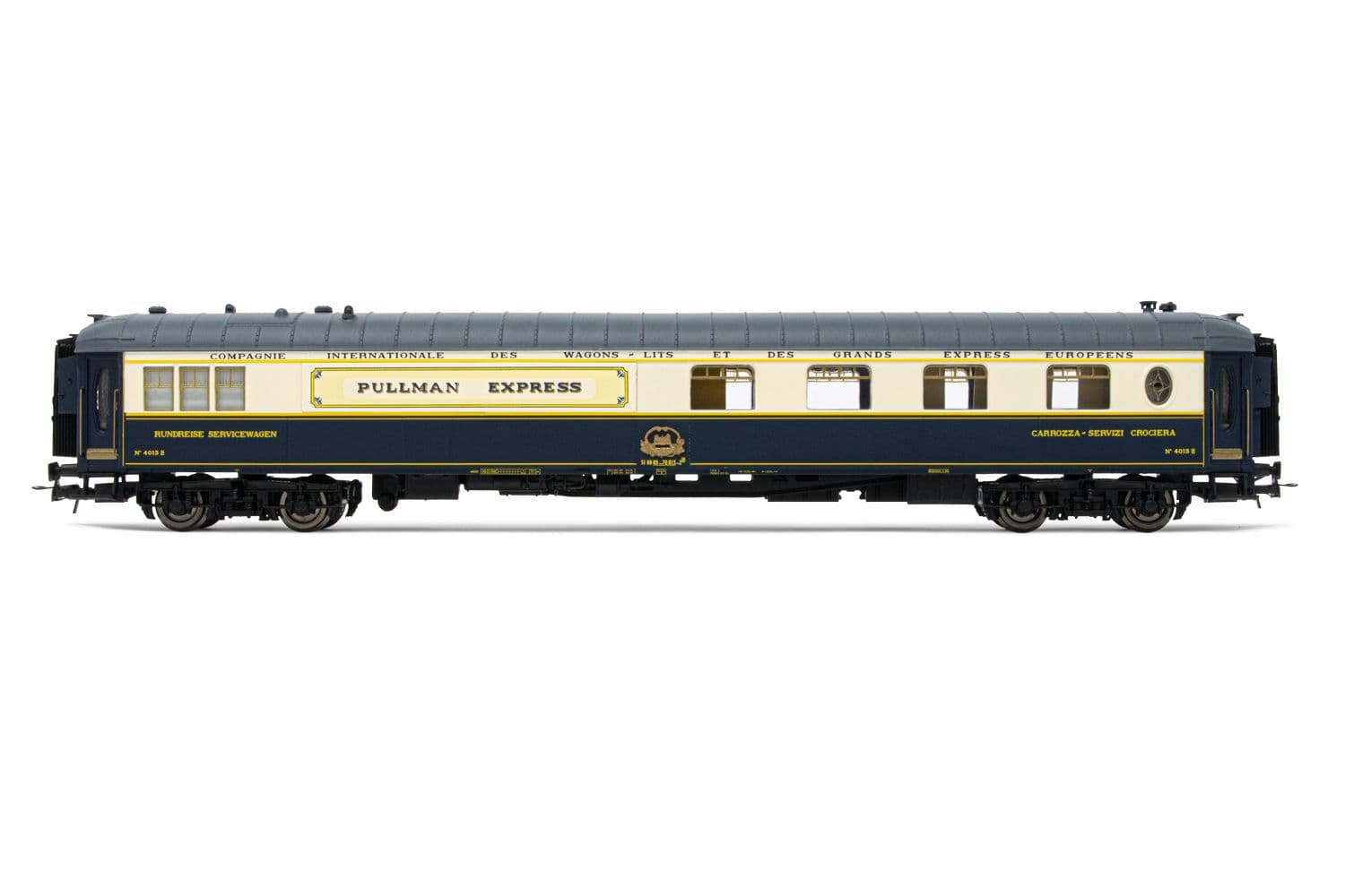Pullman Express Service Coach with type MD bogies for higher speeds, period IV-V