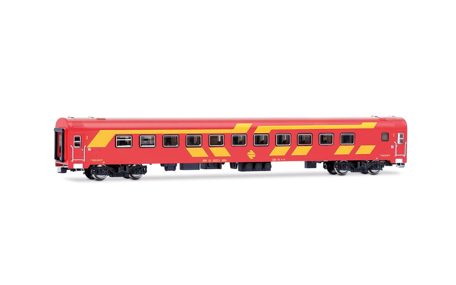RENFE, 3-unit EMU class 444, unit 444-004 in original red and yellow livery, ep. IV