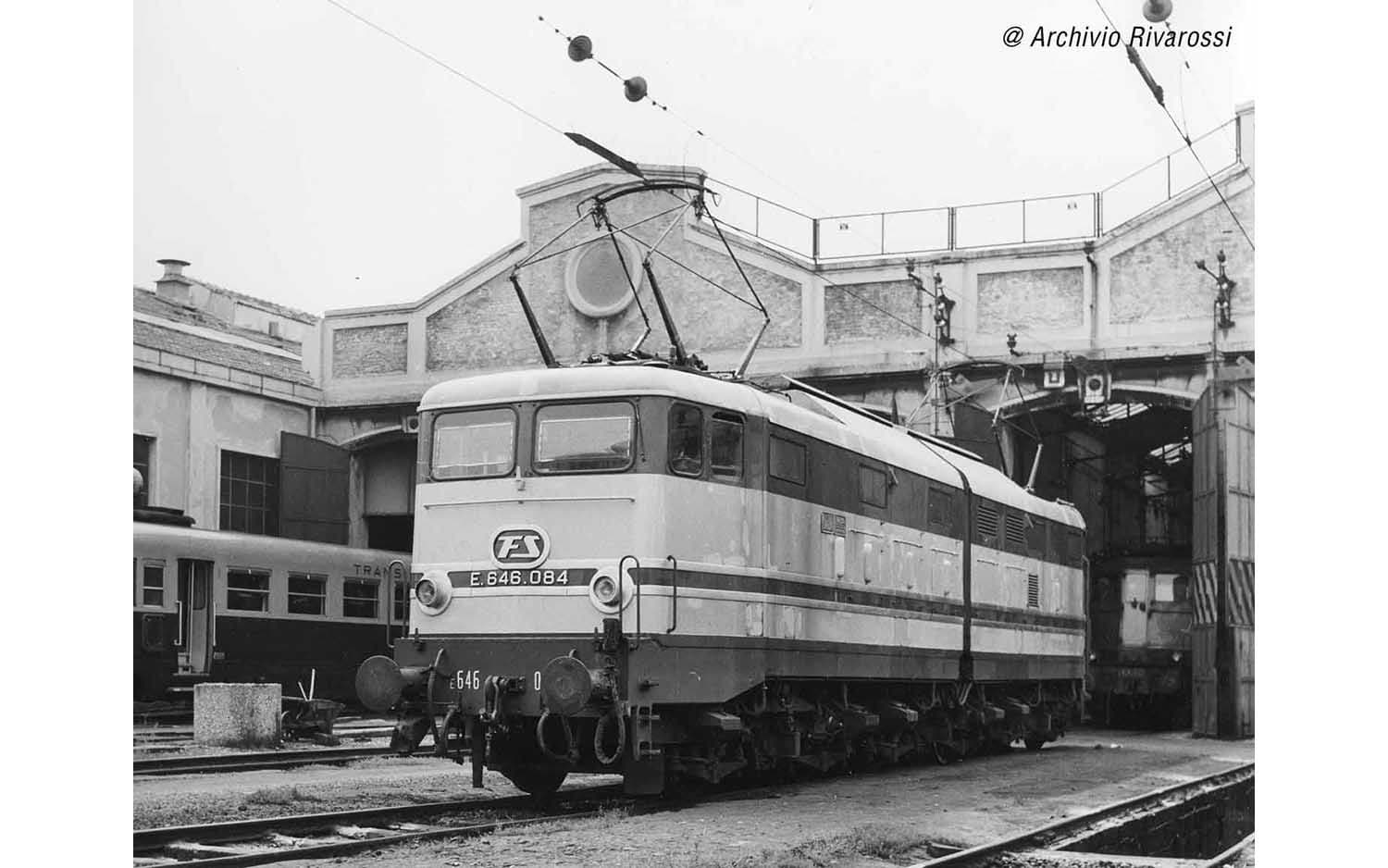 FS, locomotiva elettrica E.646, 2a serie, livrea verde/grigia con modanature d'alluminio, ep. IIIb, con DCC Sound decoder