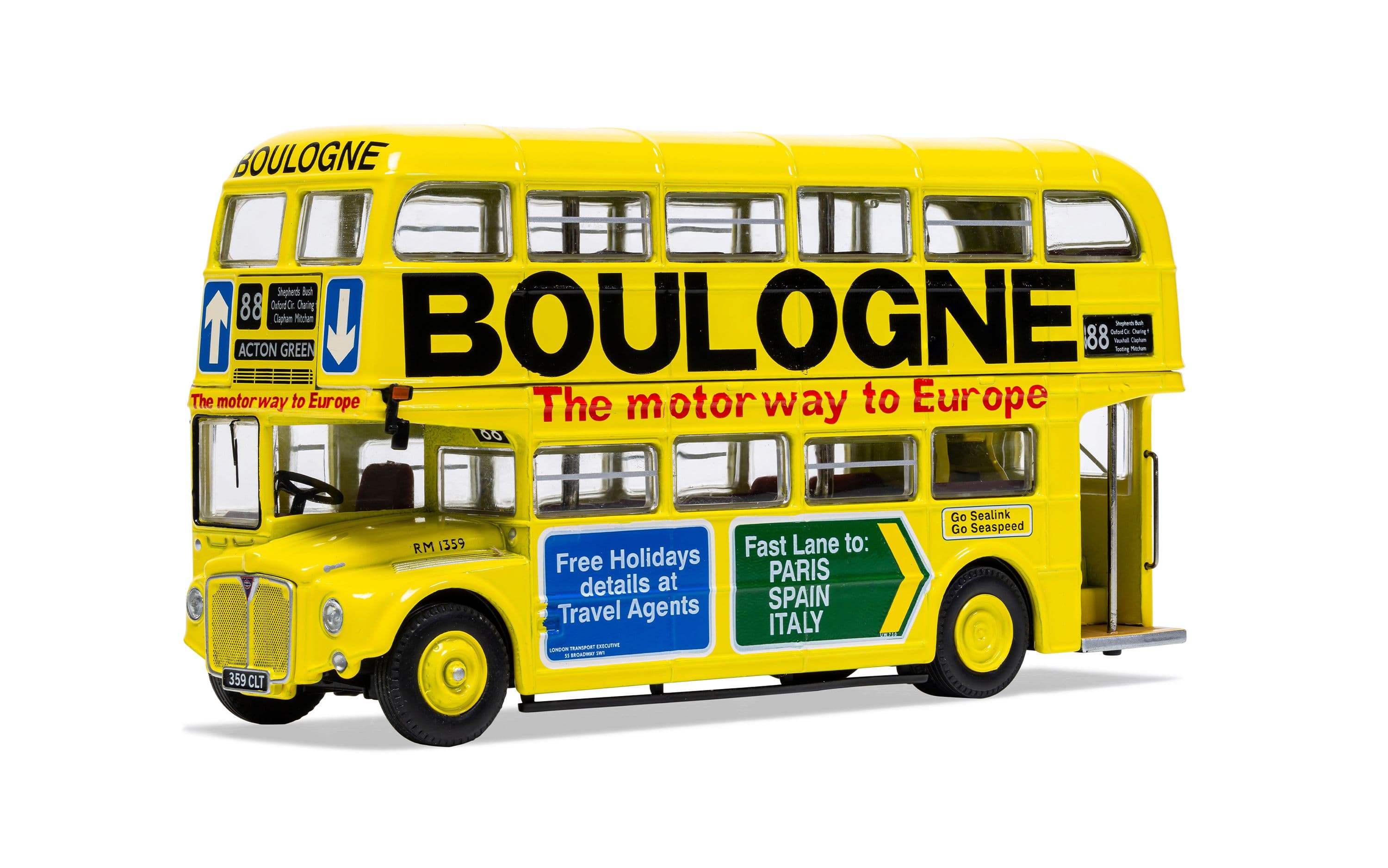 AEC Type RM - London Transport - 359 CLT - Route 88 Acton Green - 'Boulogne, The motorway to Europe'
