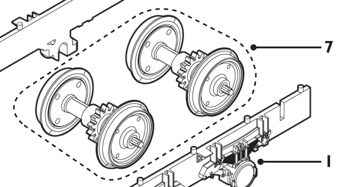 Loco wheel set, 0-6-0 Sentinel Wheel Set