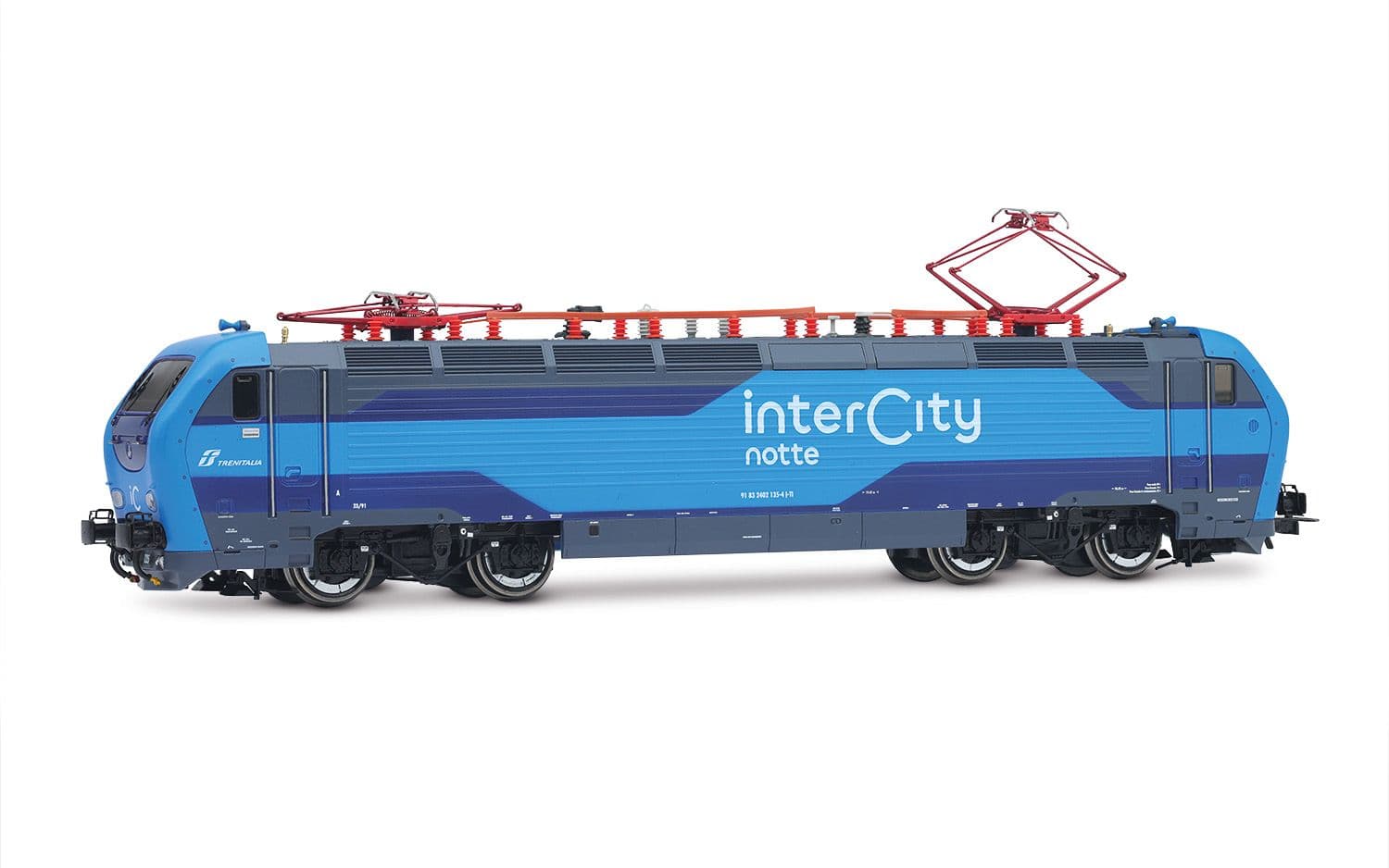 FS, electric locomotive E.402B in new "Intercity Notte" new blue livery, ep. VI, with sound decoder