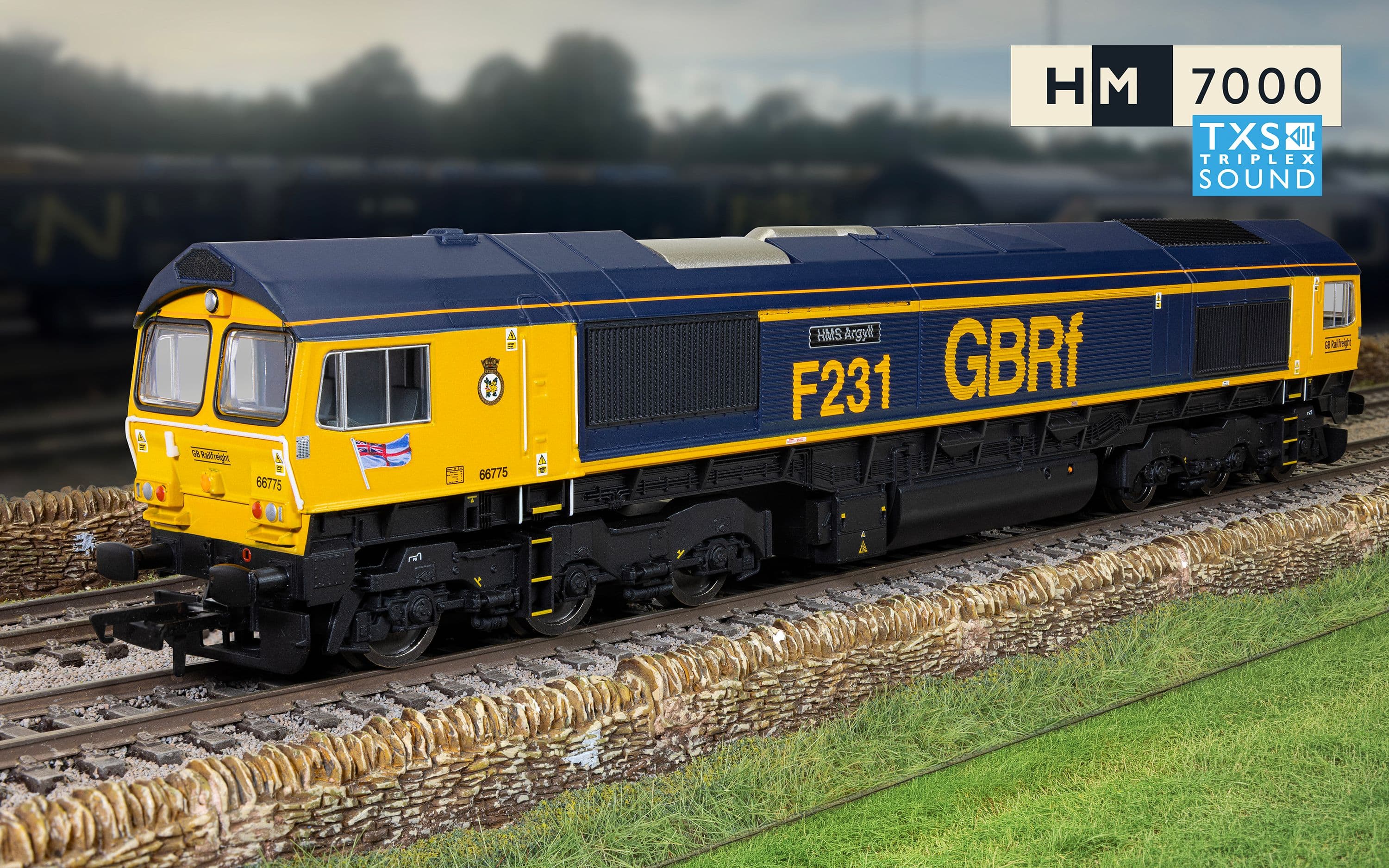 RailRoad: GBRf - Class 66 - 66775 'HMS Argyll' (DCC Sound Fitted)