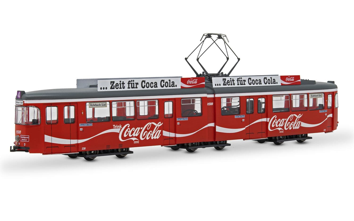 Heidelberger Straßenbahn, Typ Duewag Gt6, in "Coca-Cola"-Lackierung, Ep. IV-V