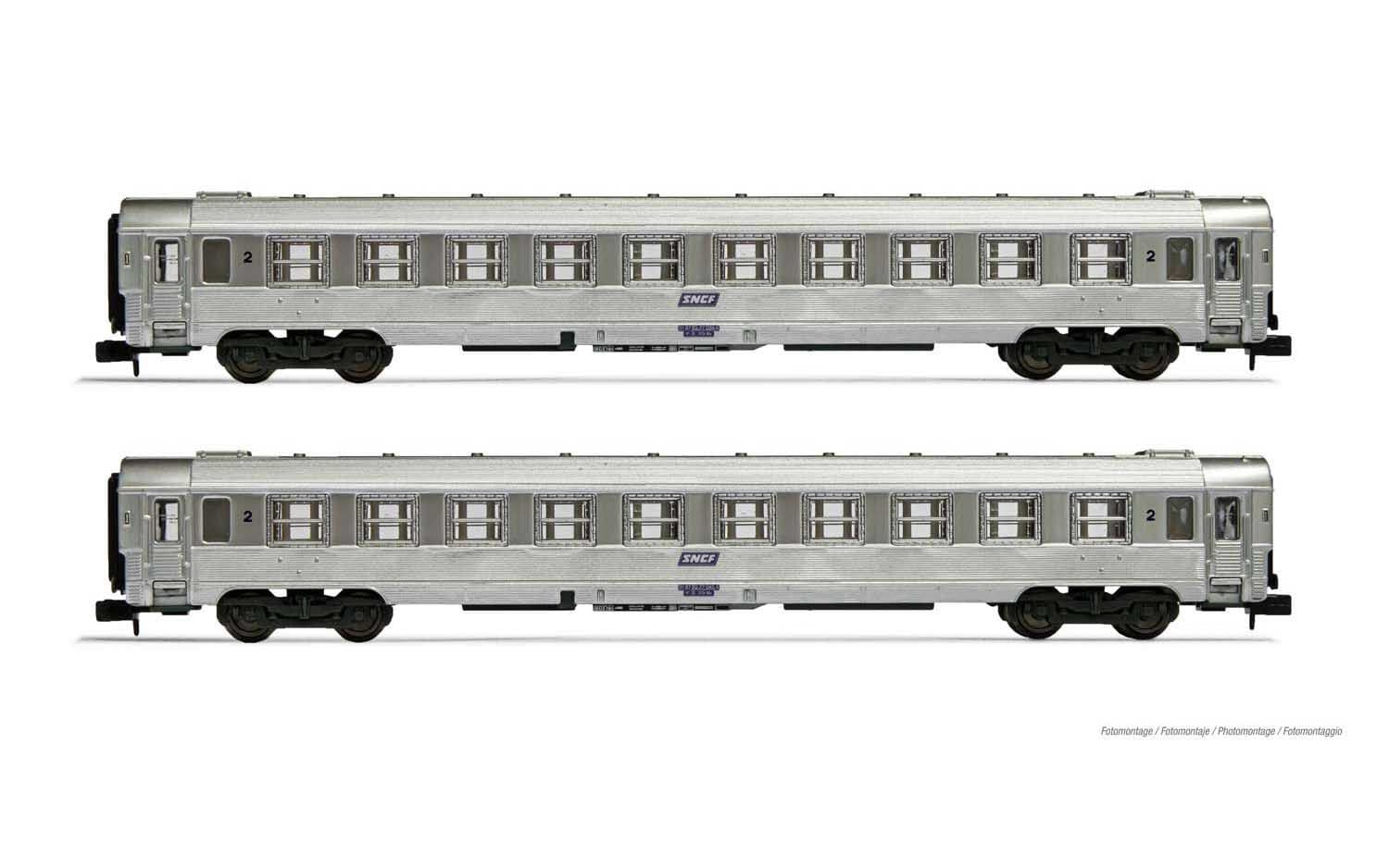 SNCF, 2-tlg. Set DEV Inox B10 Reisezugwagen, Ep. IV