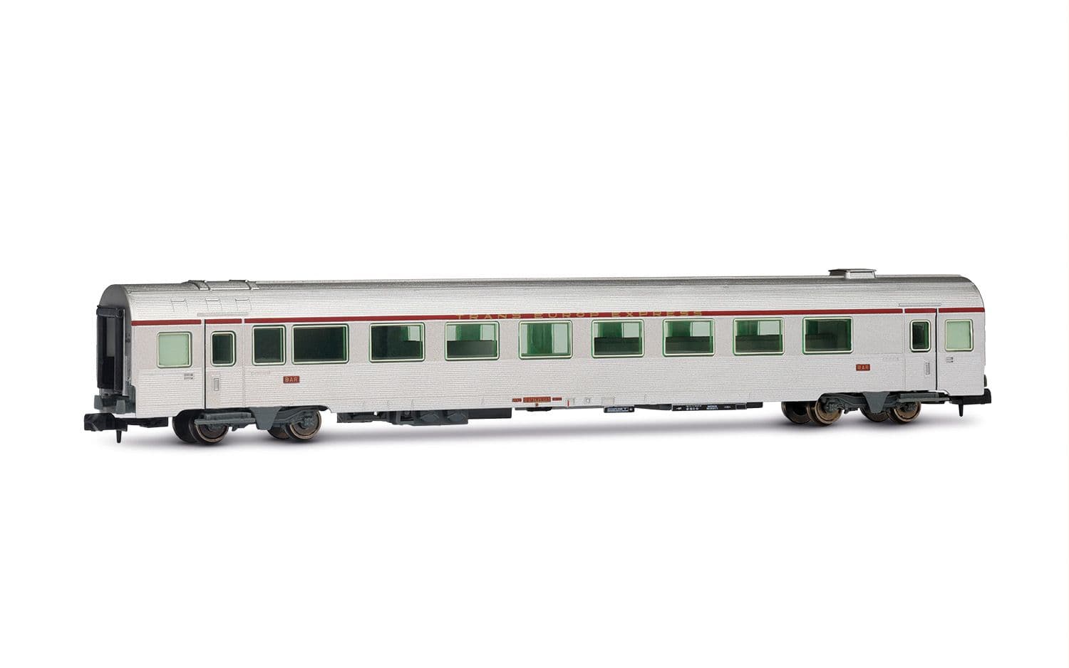 SNCF, set de 3 coches climatizadosTEE "Mistral", Niza - París, compuesto por 1 x Arux + 1 x A8u + 1 x AD4tux, ép. IV