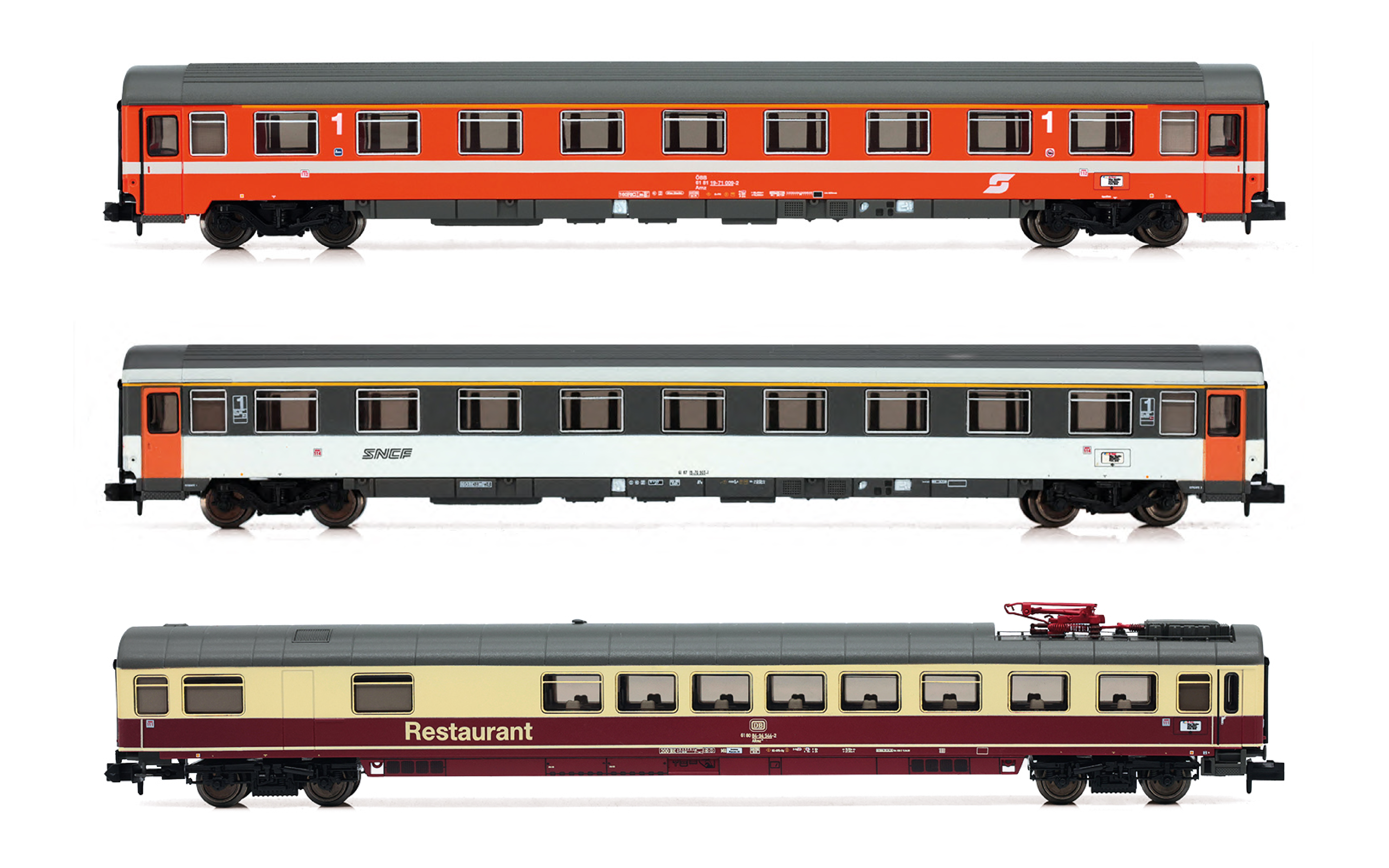 ARNOLD HN4391 1/160 ÖBB, EuroCity Mozart, 3 pièces, 2ème classe, orange