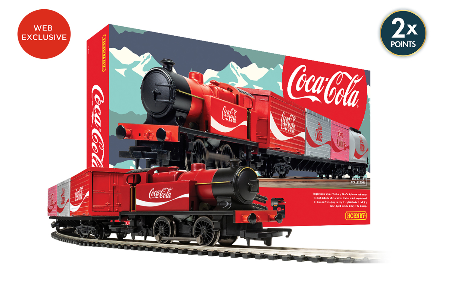 Hornby Coca-Cola Christmas Train Set - HO Scale Electric Model With Remote Controller
