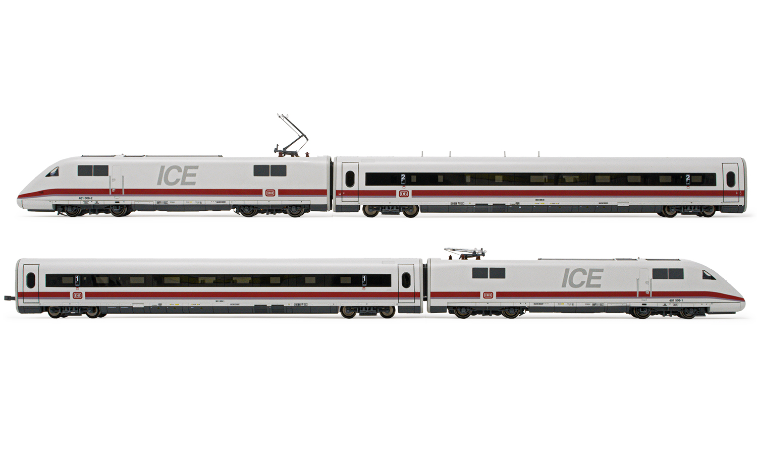 HL1750 DB, 4-unit set, highspeed EMU ICE 1 class 401, including motorized  head, dummy head and 2 intermediate coaches, period IV-V