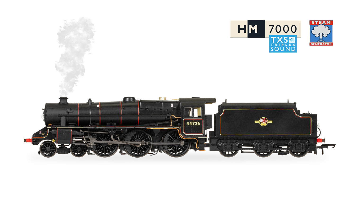 R30225SS BR, Stanier 5MT 'Black 5', 4-6-0, 44726 With Steam