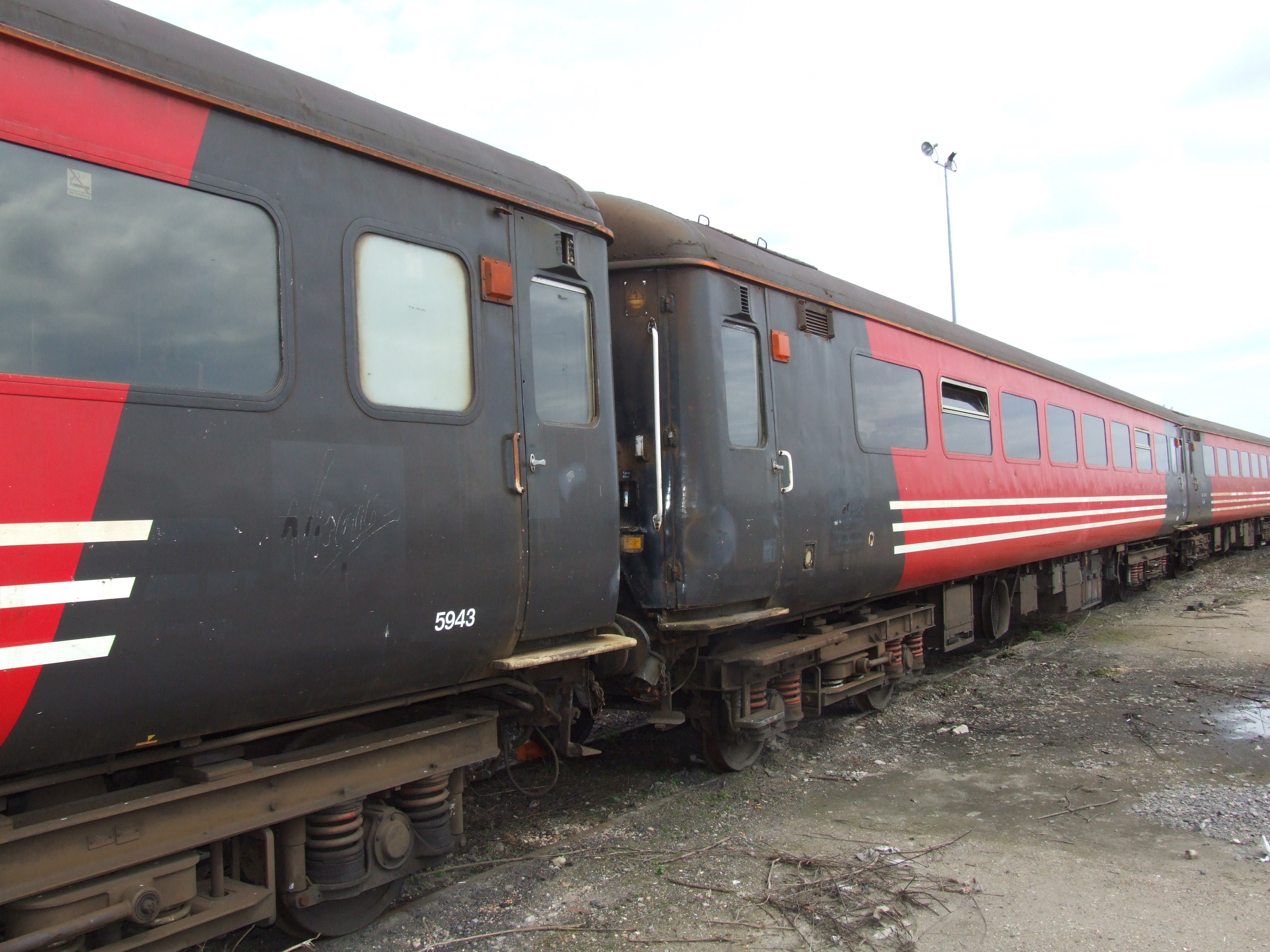MK2F - a line of coaches in a siding