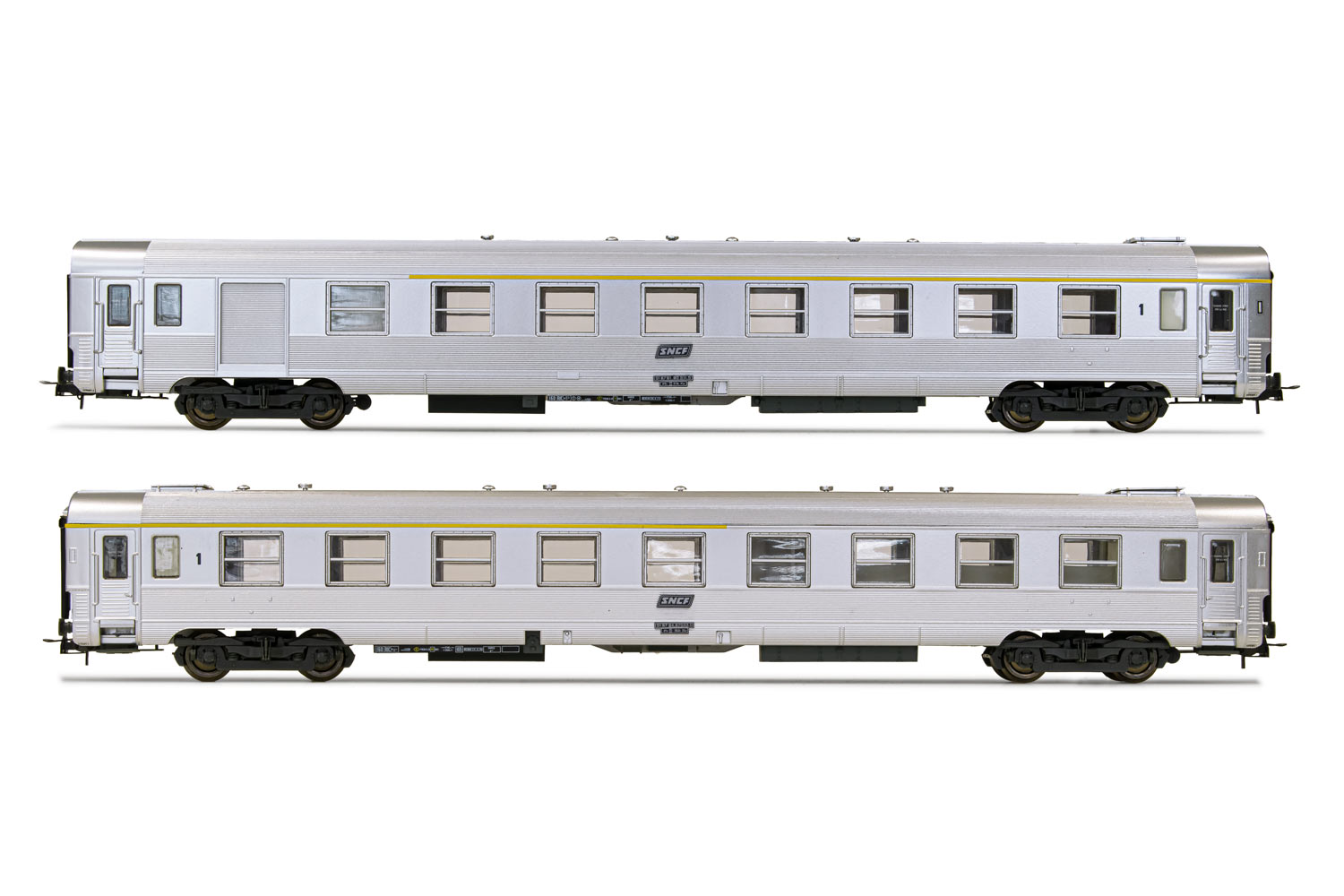 Jouef HJ4136 Lot de 2 modèles SNCF Dev INOX A5r et A7Dtj avec Long Logo
