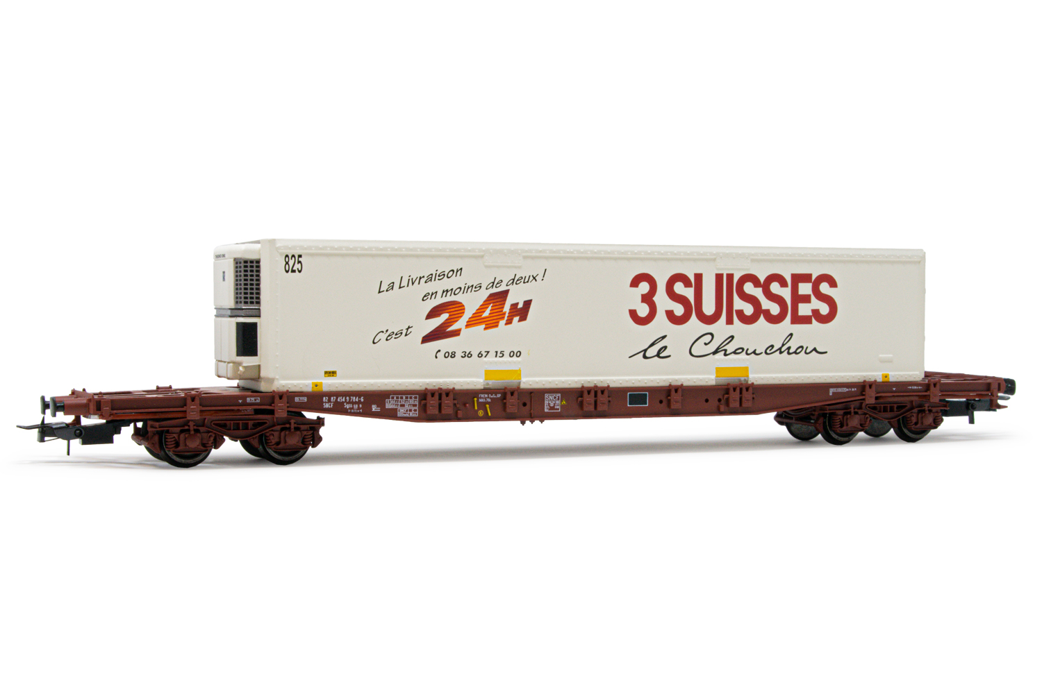 HAG 619 Wagon plat SBB-CFF avec container Crossrail HO (DC) | -Sion