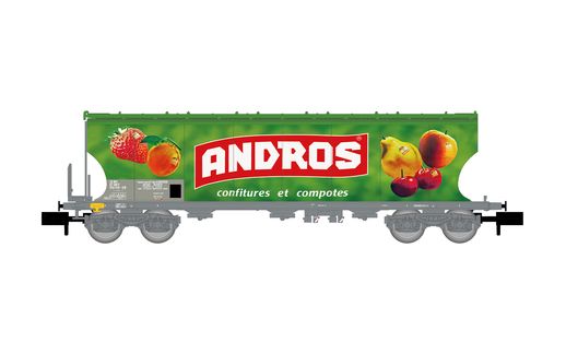 SNCF, 4-axle round-sided hopper wagon, "Andros", green livery