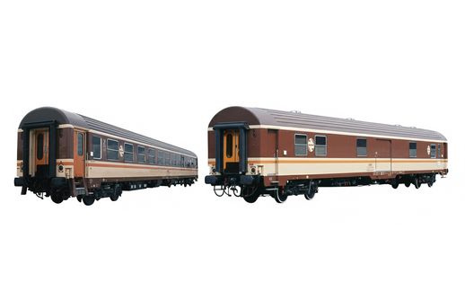 RENFE, 2-unit pack of "Estrella Galicia", BBL-9600 + DDE-10400, with orange doors, Estrella livery