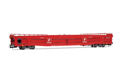 RENFE, 4-axle car transporter type DDMA, "Pecovasa" red livery, ep. V