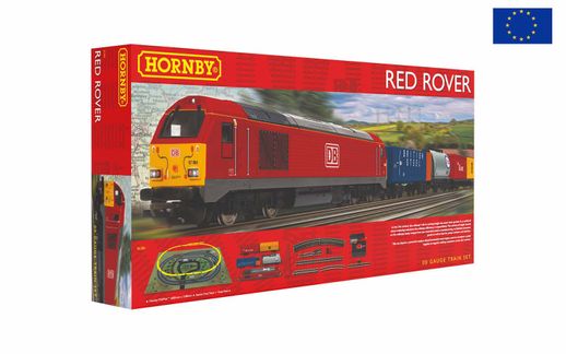 HJ1062 Jouef Junior (H0 1:87), SNCF Infra, starter set with 2-axle diesel  locomotive and 3 wagons, controller, transformer, starter track, track mat