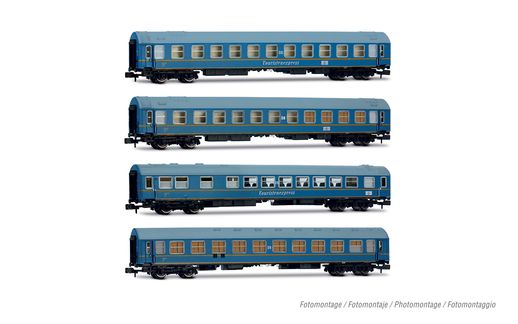 DR, 4-unit set of "Tourex", no. 2/2, consisting of 1 x WR + 1 x SD + 2 x WLAB, blue livery, ep. III