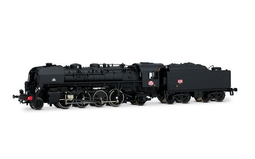 SNCF, 141R 463 with spoke wheels and rivetted coal tender, black, ep. III