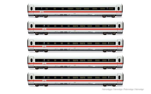 DB, 5-unit pack of additional coaches for ICE-1 HL1750 (1 x 1st class + 4 x 2nd class coaches)