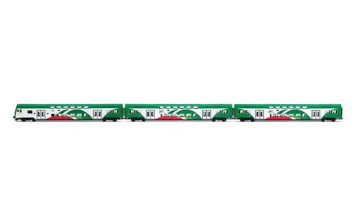 Trenitalia Tper, 3-tlg. Set Vivalto-Doppelstockwagen (einer mit Führerstand) in FER-Farbgebung mit gesicktem Dach