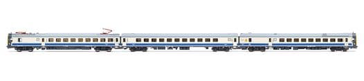 RENFE, automotor eléctrico serie 444, unidad 444-011, decoración azul/blanca, ép. V, con decoder de sonido