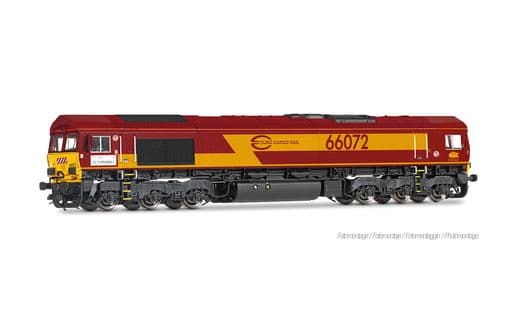 Euro Cargo Rail, diesel locomotive class 66, brown livery, with BLE Sound Decoder